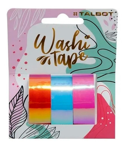 Cinta Adhesiva Washi Tape Holografica X3 1,5cx3m 4800 Talbot