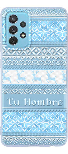 Funda Para Galaxy Ugly Sweater Azul Navideño Con Tu Nombre