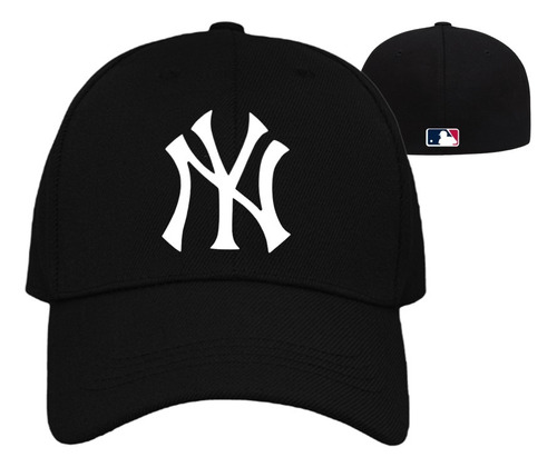 Gorra Negra Nueva York Ny Beisbol Cerrada Flex Unisex