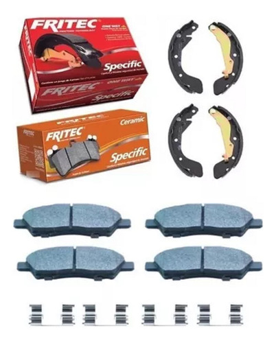 Kit Balatas Delanteras Y Traseras Versa 2017 2018 Fritec