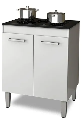 Balcão Para Cooktop 5 Bocas 2 Portas Branco Nauru