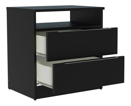 Mesa De Cabeceira Madesa Com 2 Gavetas - Preto 32278N