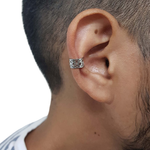 Piercing Falso Cuff 2pcs Oreja Acero Mujer Hombre Unisex