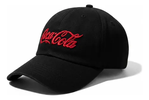 Boné Coca Cola Bordado Dad Hat Aba Curva Unissex Ajustável Preto Un