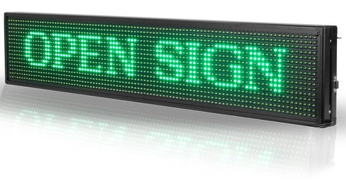 Imagen 1 de 2 de Letrero Led Color Verde Facil Programacion 1mx20cm-steelpro 