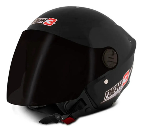 Capacete Aberto Pro Tork New Liberty Three ABS Micrométrico Viseira Simples 58cm Preto Fosco