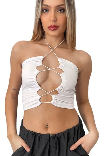 Tops elasticos mujer sale