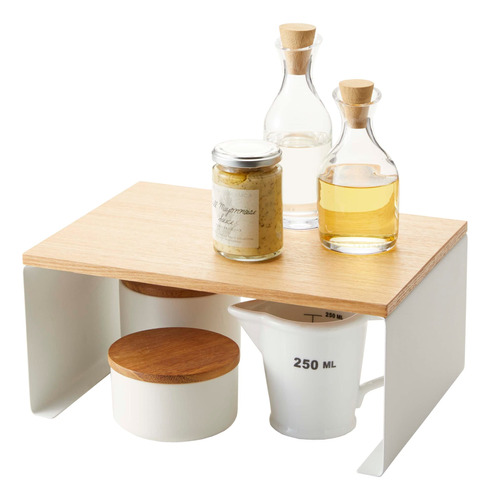 Yamazaki Estante De Cocina Apilable Wood-top - Organizador M