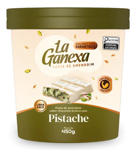 Pasta De Amendoim La Ganexa Sabor Pistache Com Whey Protein