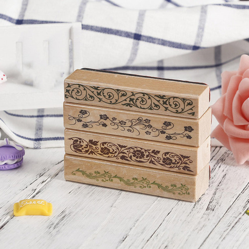 4 Sellos De Patrones, Sellos De Madera, Sellos Decorativos