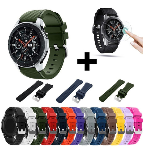 Kit 3 Correas Tpu + Cristal Templado Para Galaxy Watch 46mm