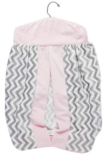 Baby Doll Bedding Minky Chevron Apilador De Pañales, Rosa.