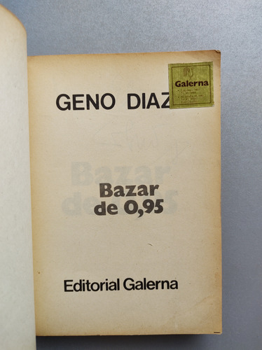 Bazar De 0,95 - Geno Díaz - Galerna (Usado)
