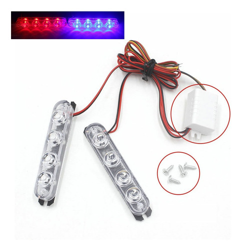 Luces Led Policiales Strobo Barra Azul Rojo Alto Brillo Par 