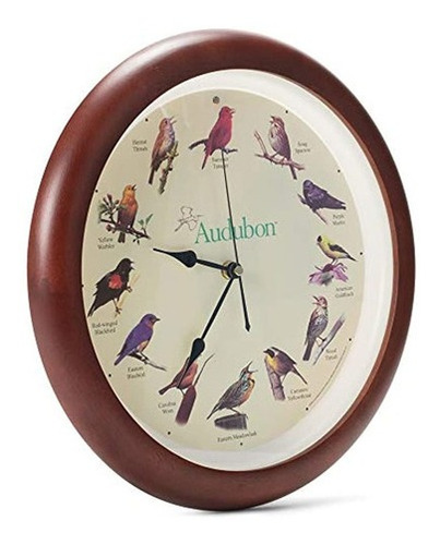 Mark Feldstein Audubon Reloj De Pared Con Pajaro Cantante, 