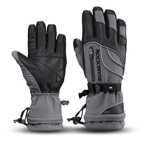 Guantes De Invierno Ski, Moto, Ciclismo Rockbros S133 Gray