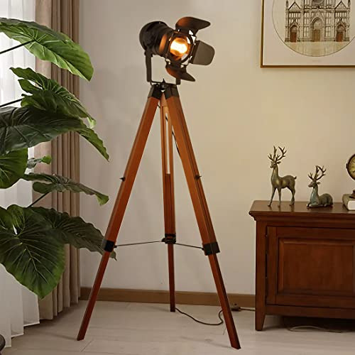 Industrial TriPod Floor Lamp For Living Room Bedroom, Vintag