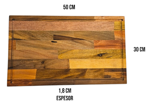 Tabla Madera Dura Asado Parrilla Picada Grande 50x30 Cm Madera Dura Marrón