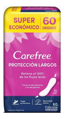 Imagen 1 de 2 de Careefree Protectores Diarios Largos X 60