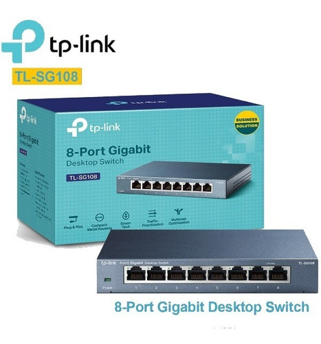 Stock! Switch Tp Link Gigabit 8 Puntos De Metal Tl-sg108