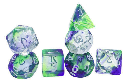 7x Dados De Poliedro, Favores De Fiesta, D4 Letras Blancas