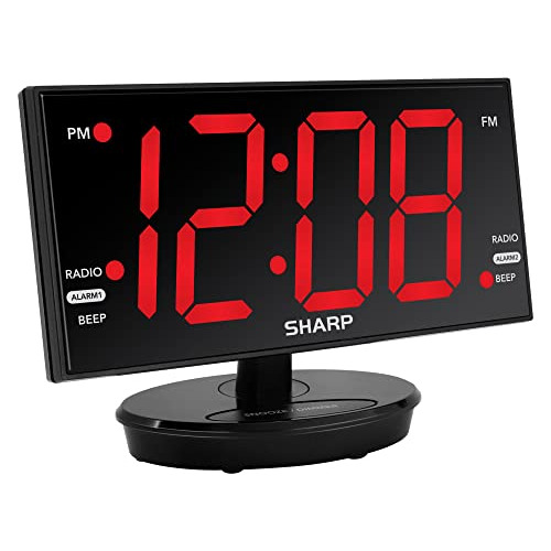Sharp Reloj Despertador Digital, Reloj Led Extra Grande De 8