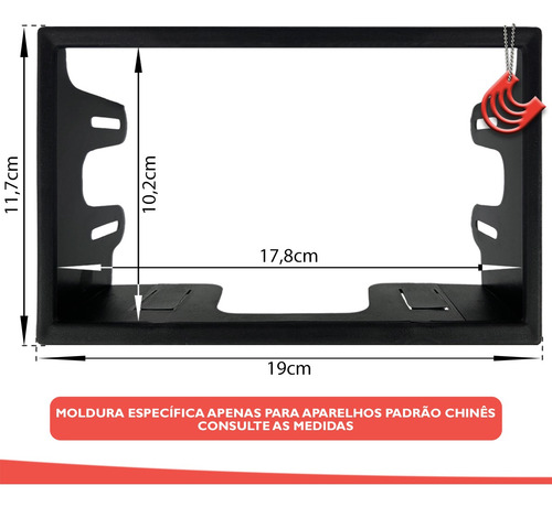 Imagem 5 de 8 de Moldura 2 Din Multimidia Dvd Mp5 Padrão Chinês Peugeot 307
