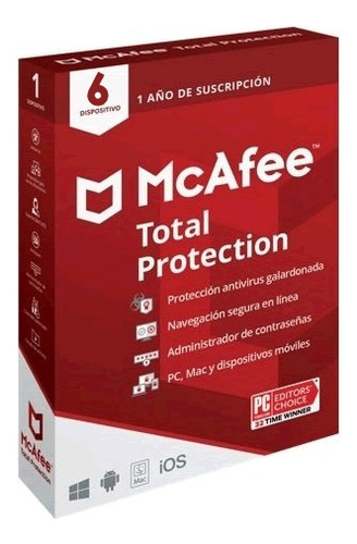 Mcafee Total Protection 6 Dispositivos 1 Año Digital