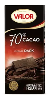 Chocolate Español Valor Gluten Free Amargo Dark 70% 100g.