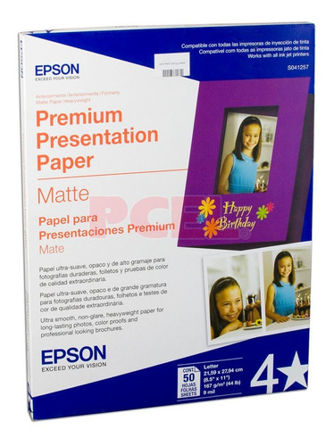 Papel Epson Premium Presentación Paper Matte S041257-ml