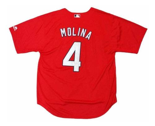 Imagen 2 de 3 de Camiseta Casaca Baseball Mlb Louis Cardinals Molina 4 Rojo