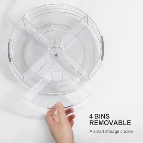 Lamu Lazy Susan - Organizador Con 4 Contenedores Extraíbles