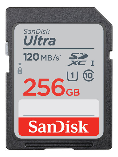 Cartão De Memória Sandisk 256gb Sdxc Ultra 120mbs