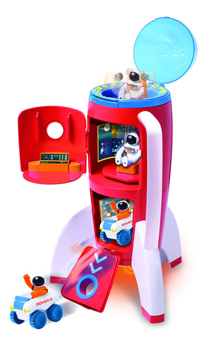 Astro Venture Spaceship Rocket Toy Playset Con 2 Astronauta.