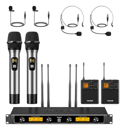 Tonor Sistema De Micrófonos Inalámbricos Uhf Con Micrófo.