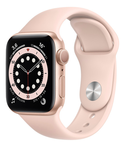 Apple Watch  Series 6 (GPS) - Caja de aluminio oro de 40 mm - Correa deportiva rosa arena