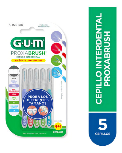 Cepillo Interdental Gum Proxabrush 1315 X5 Unidades