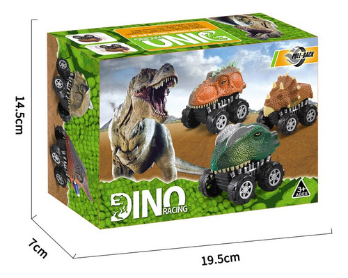 Coche De Juguete Con Diseño De Dinosaurio 8pcs Niño Inercia