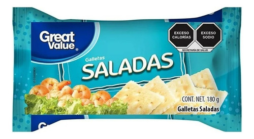 10 Pzas Galletas Great Value Saladas 180 G