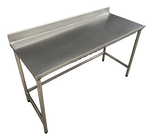 Mesa Bancada 130x40 Aço Inox Industrial Com Espelho Sem Base