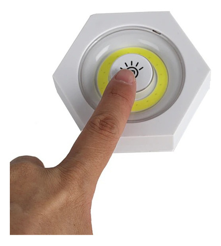 Set De 3 Luces Led Control Remoto Placard Alacena Emergencia Color Blanco