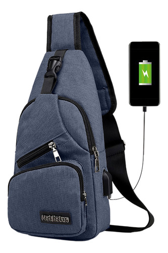 Mochila Bandolera Con Correa Y Orificio Usb Con Auriculares