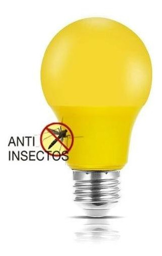 Imagen 1 de 6 de Lampara Led Bulbo Anti Insecto 5w Amarillo Mosquito
