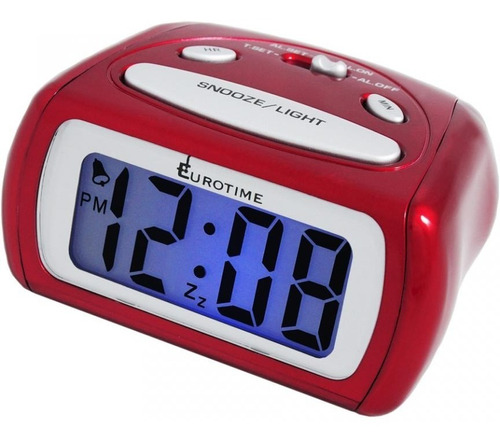 Reloj Despertador Eurotime Digital Luz Snooze Nros Grandes