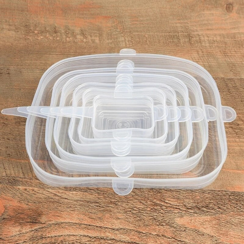 Tapas Elasticas X6 Para Tupper Y Recipientes Rectangulares