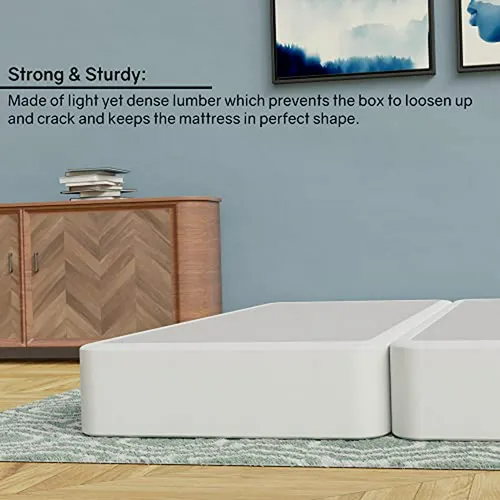 Base De Madera Natural De 4 Pulgadas Para Colchón King