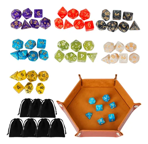 comprar 49 Dados Poliédricos Y Rpg Dados Poliedro Dnd Con Bandeja