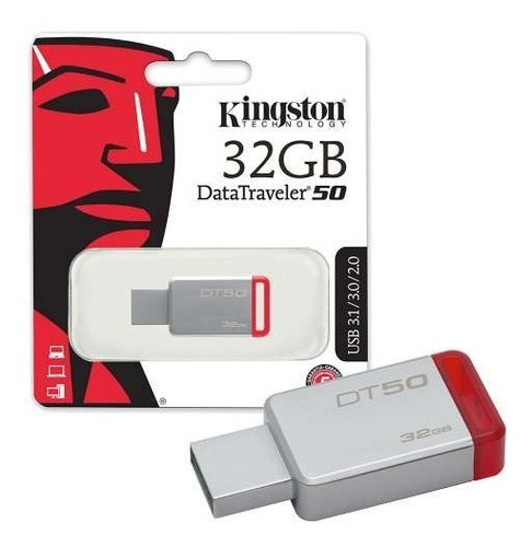 Kingston Memoria Usb Dt50 32 Gb Rojo
