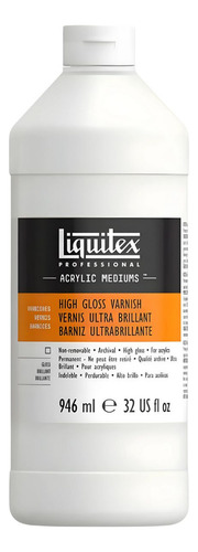Barniz acrílico Liquitex de alto brillo, 946 ml, color blanco, acabado brillante