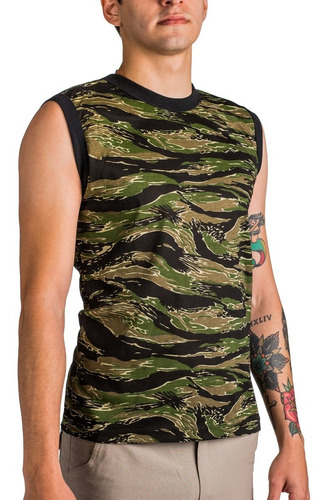 Musculosa Americana Camufladas De Jersey 100% Algodón 